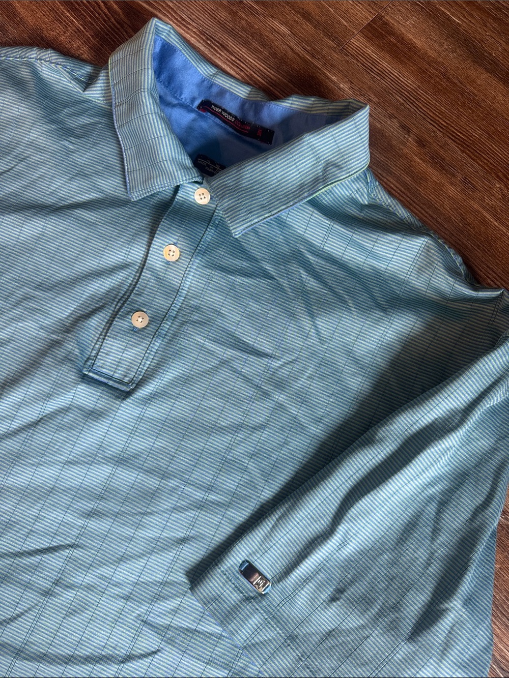 Tommy Bahama Light Blue Thin-Striped Polo